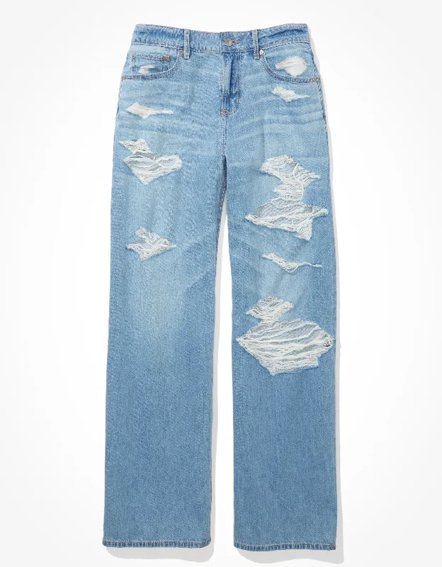 AE Ripped Low-Rise Baggy Wide-Leg Jean