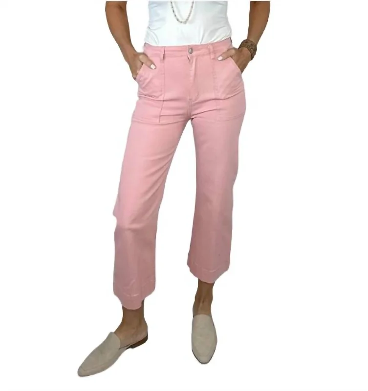 Claire Cropped Cargo Pants In Pink