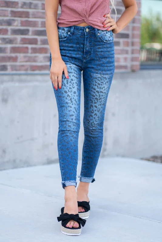 High Rise Leopard Print Skinny