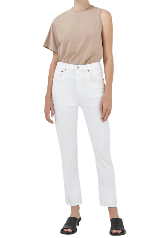 Riley High Rise Crop Jeans In Whip