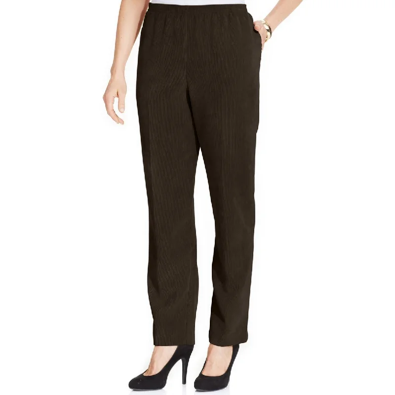 Alfred Dunner Womens Petites Corduroy Straight Straight Leg Pants