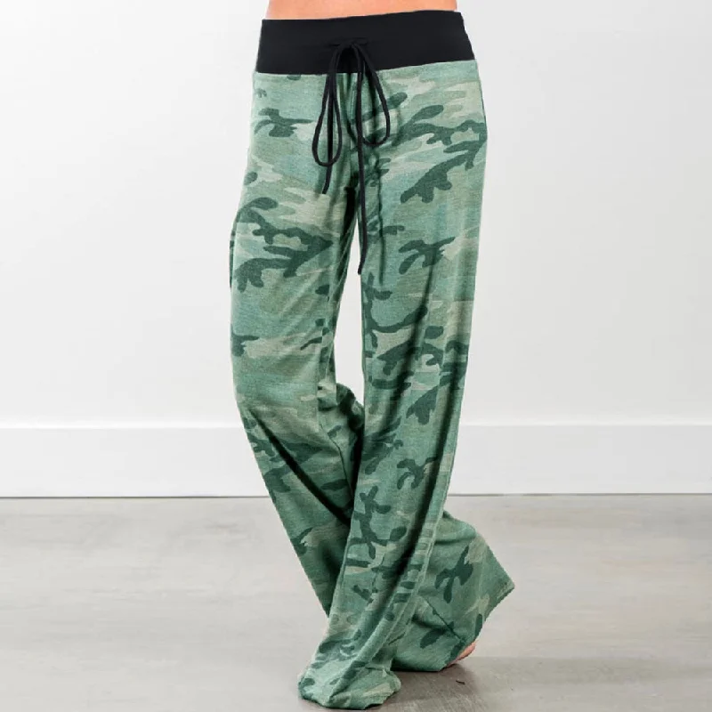 Baggy Loose Joggers Women's Pants Female Sports camo Pants For Women Trousers Plus Size Wide Leg Pants Palazzo Sweatpants Green