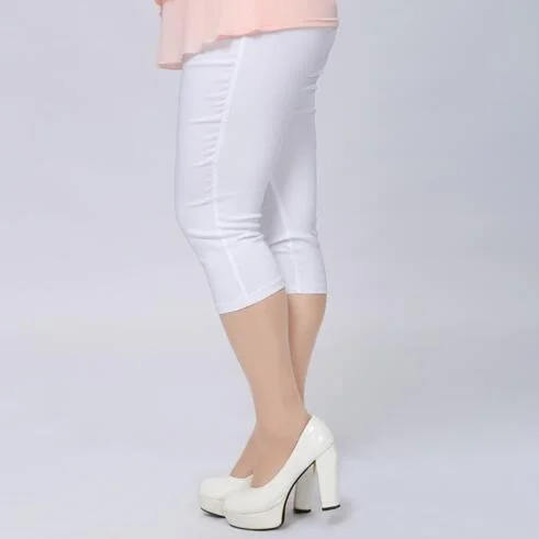 Pantalones mujer 2020 Summer White Capris Calf-length Pants Female Plus Size 6XL Black Women Pants elastic waist harem pants Dr2