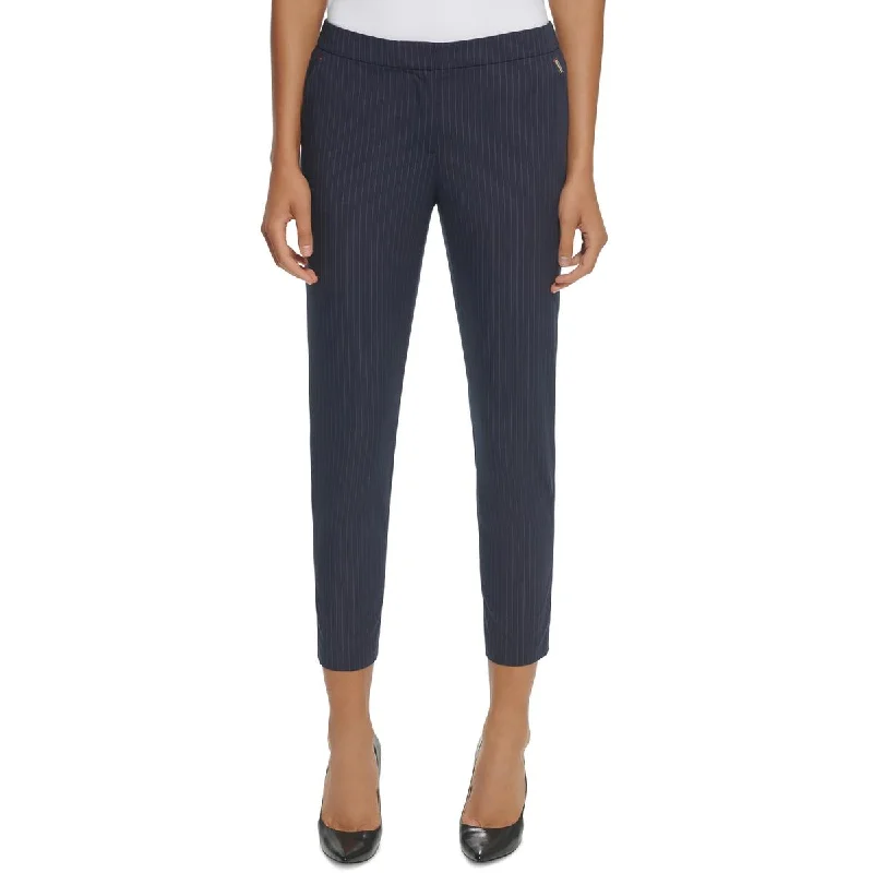 Tommy Hilfiger Womens Pinstripe Stretch Ankle Pants