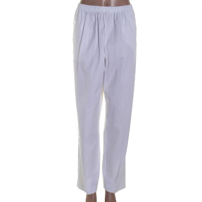 Womens Flat Front Elastic Waist Casual Pants