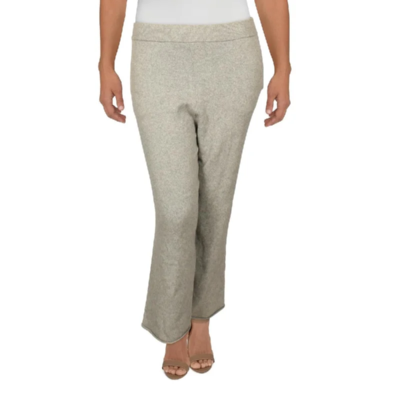 Womens Heathered Knit Straight Leg Pants