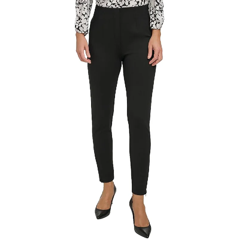 Womens Mid-Rise Stretch Cropped Pants