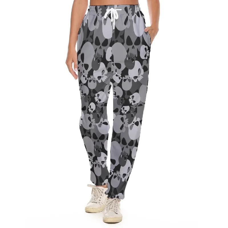 Women's Skull Gray Camo Casual Pants