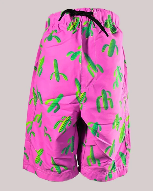 Pink Cactus Boys Swim Shorts