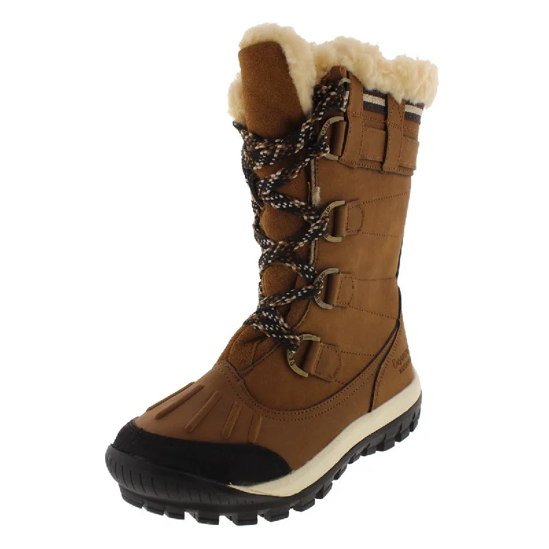 Bearpaw Womens Desdemona Leather Faux Fur Lined Snow Boots