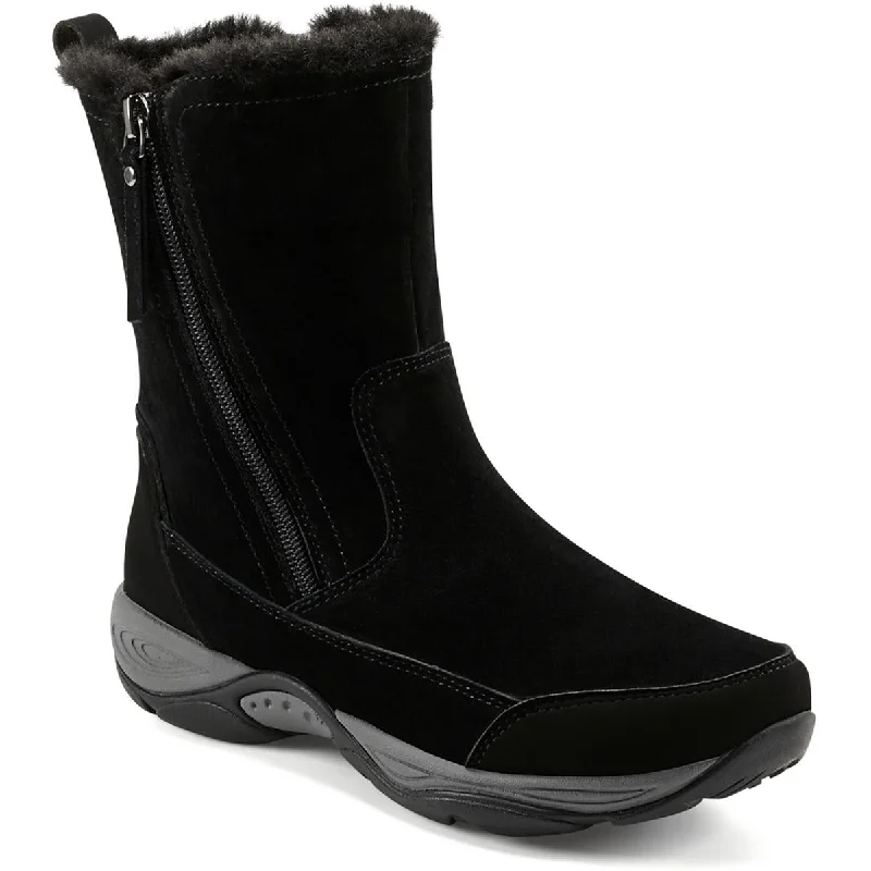 Easy Spirit Womens Exparunn Suede Faux Fur Winter & Snow Boots