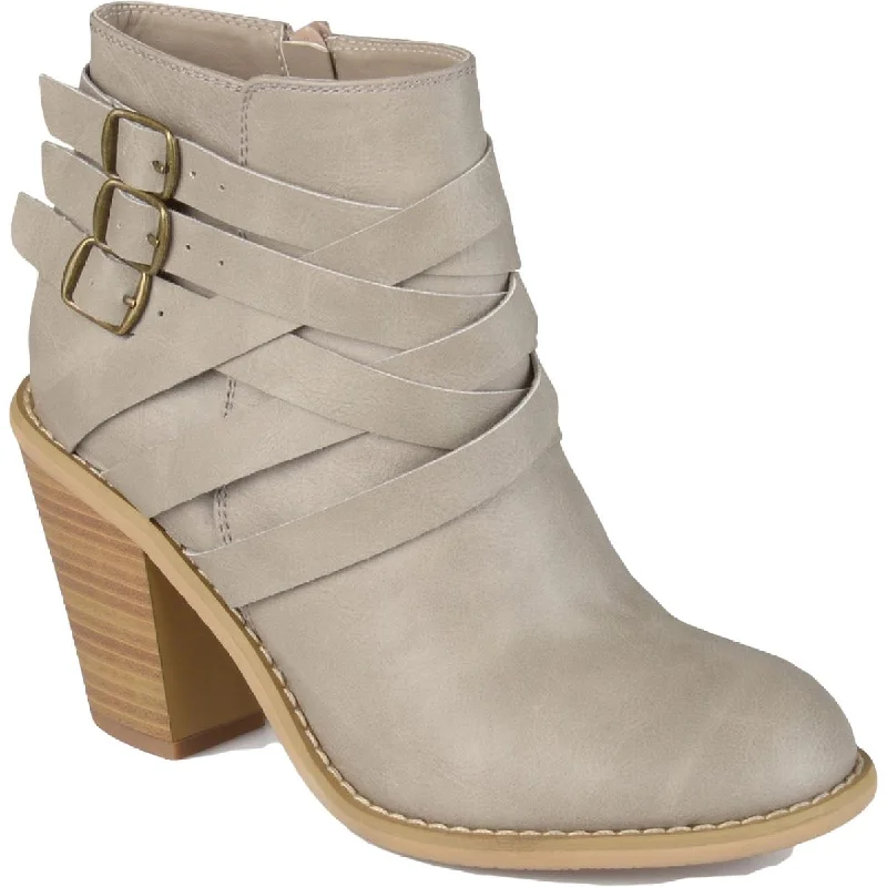 Journee Collection Womens Strap Padded Insole Zip Up Booties