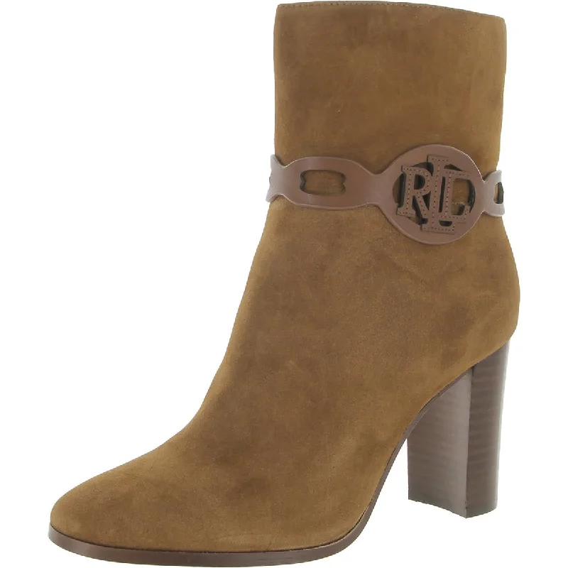 Lauren Ralph Lauren Womens Abigael  Leather Pull On Booties