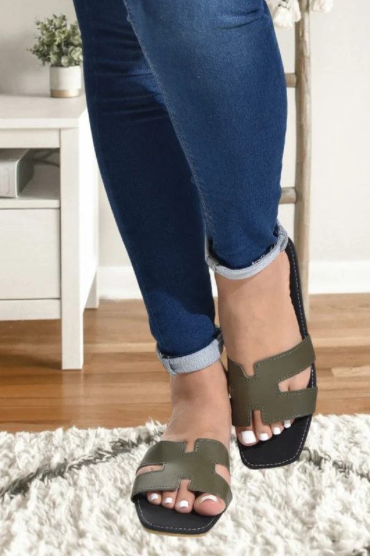 Olive Cut Out Sandal