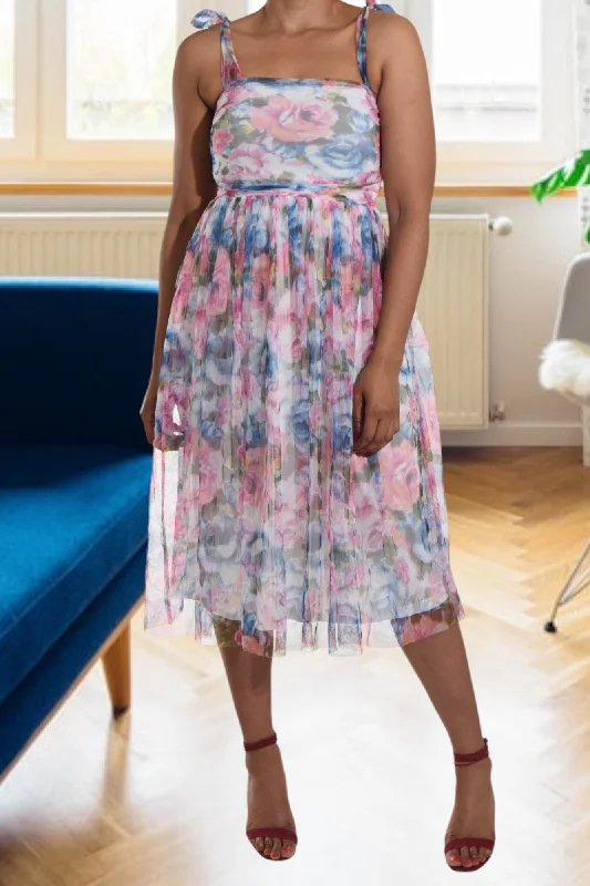 Pink And Blue Tie Dress