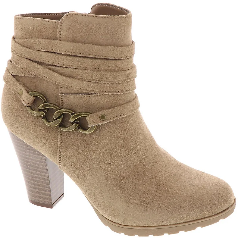 White Mountain Womens Sammuel  Pull On Faux Suede Booties